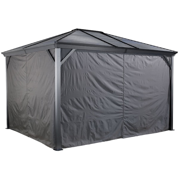 Sojag Grey Curtains for Ventura Gazebo, 10 ft. x 10 ft., Polyester, Outdoor Shades 135-9161397 - main